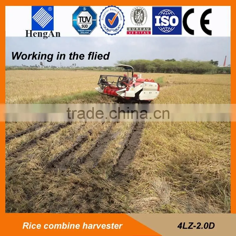 Crawler type mini grain harvester with driver seat