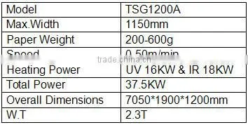 Sheet Fed UV Varnishing Glazing Machine Large Size