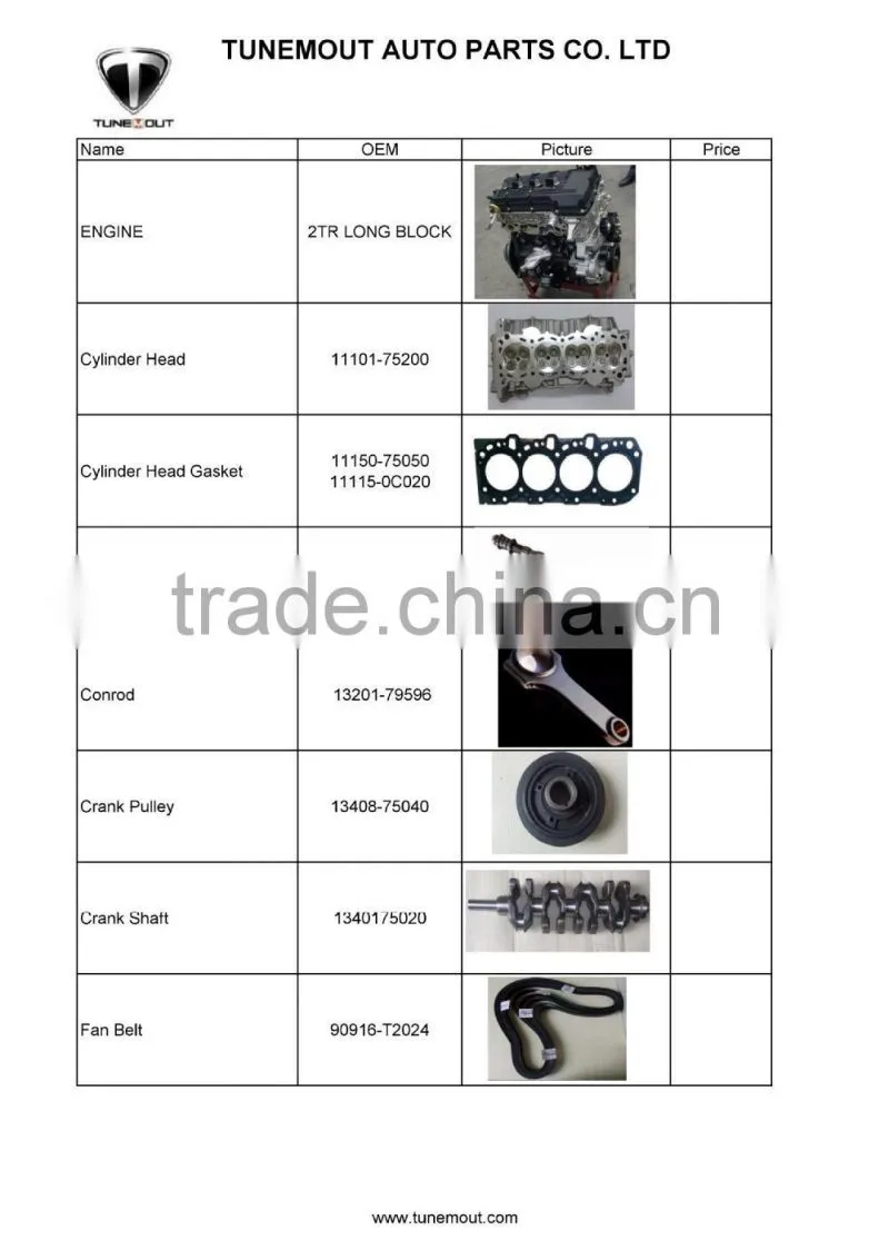 TOYOTA 2TR ENGINE 2.7L PRADRO HILUX, LAND CRUISER