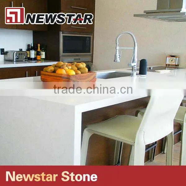 Newstar pure white quartz stone slabs countertops