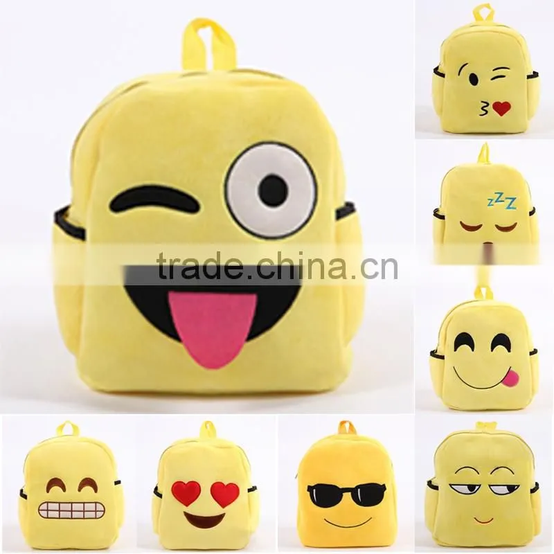Wholesale New Design Emoji Plush School Bag For Children