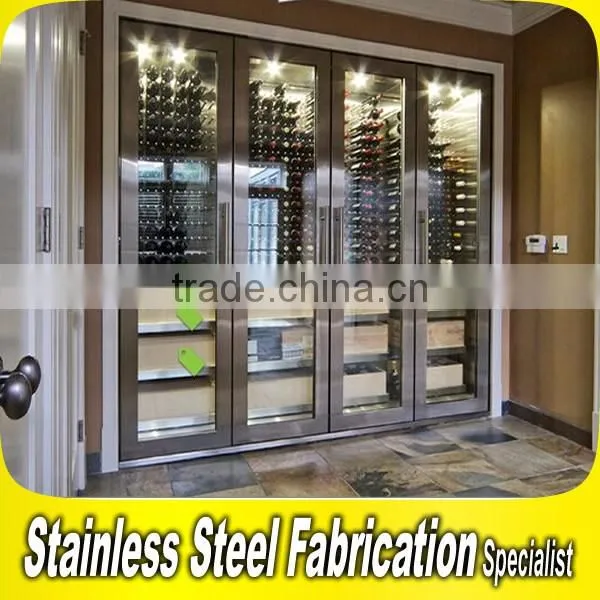 Modern Stainless Steel Bar Wine Cabinet For Hotel KTV Bar Club