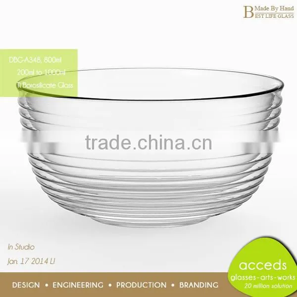 Newest Double Layer Pyrex Glass Icecream Bowl