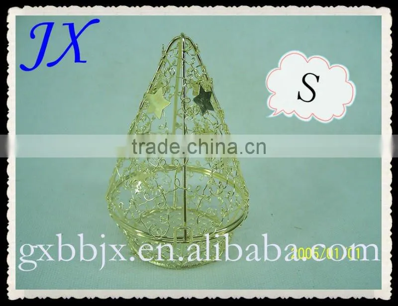 Golden wire decorative christmas gift box