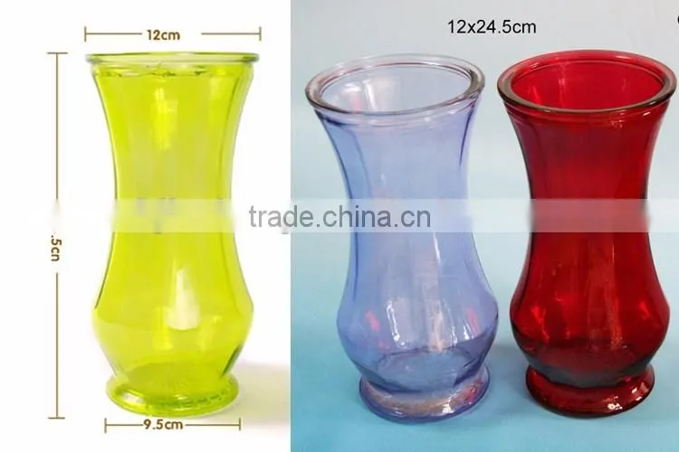 Gradualed color hand blown glass vase
