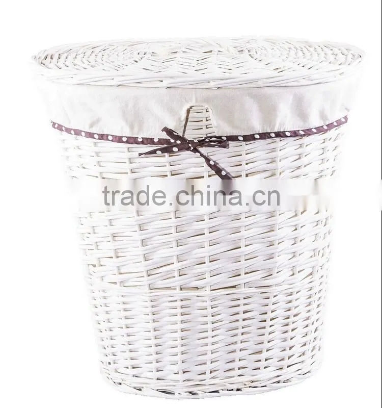 Hand-Woven willow wicker customized dirty Laundry basket