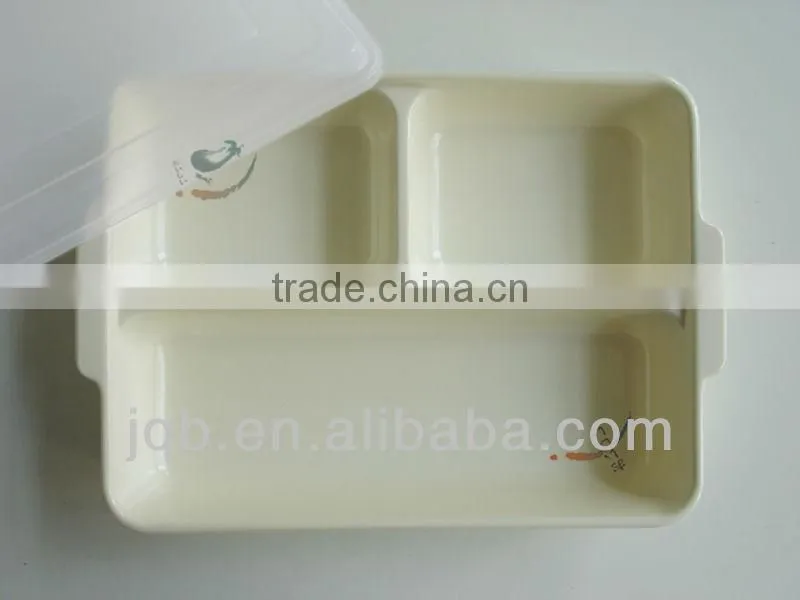 square melamine mess Tray with cover