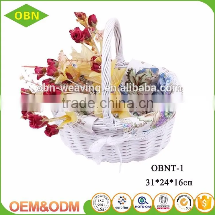 Wholesale China custom promotional eco white wicker flower girl baskets