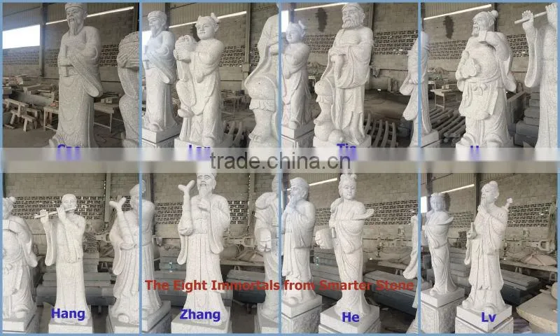 Chinese Buddha Story Statue <the Eight Immortals (in the legend)> Granite Statue Sculpture -- Iron Crutch Li