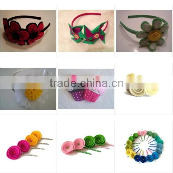 2017 new hot fashion latest design China fabric craft handmade kids hair decor felt cheap wholesale red heart headband for girls