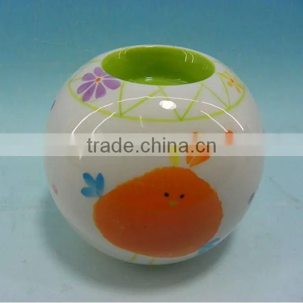 2012 hot sale Round easter ceramic candle holder
