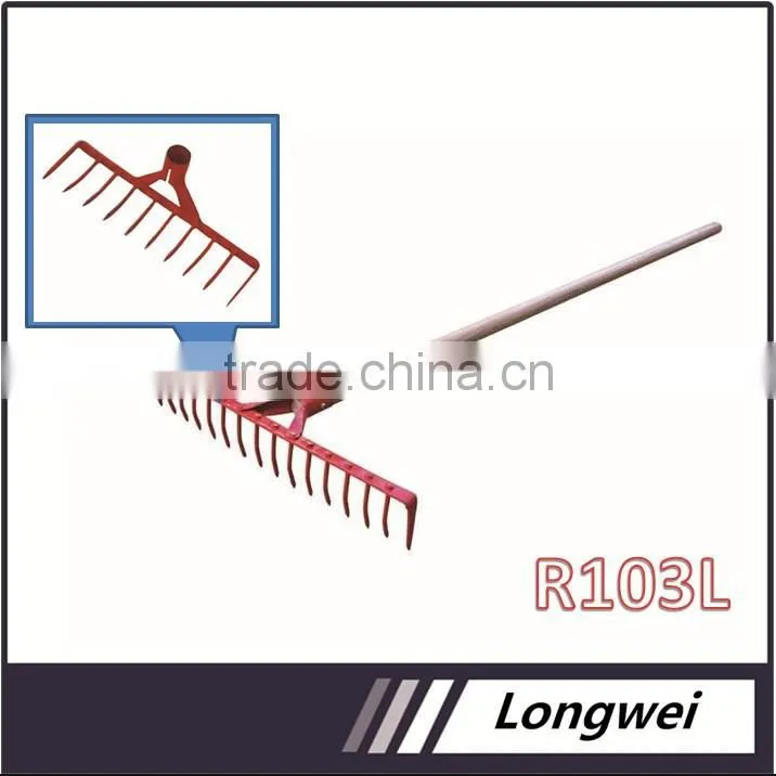 R103 Steel Material Red Paint Sprayed Farming Tools&Garden Tools Rake