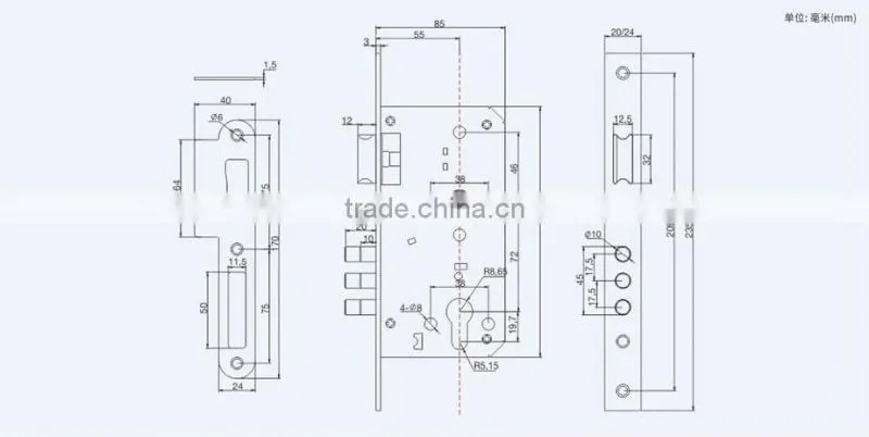 best sale and new model safe lock body 55x72