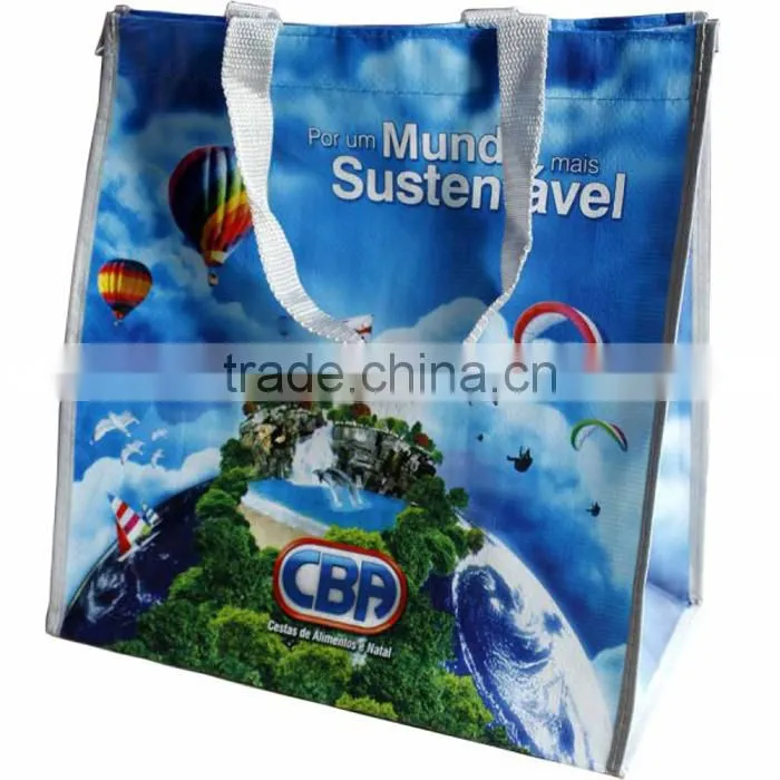 2015 recycled laminated pp woven bag with customized logo