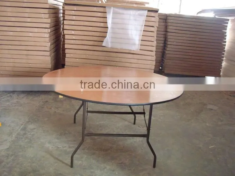 plywood used hotel reception banquet cheap round wooden folding dining table for party