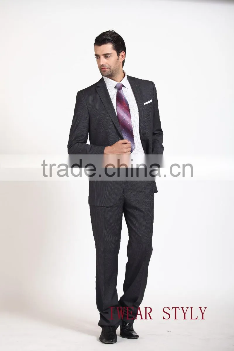 2015 Fashion Designed/striped business suits for man / jacket & pant