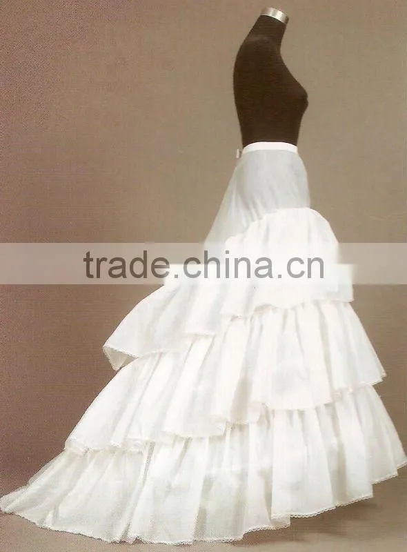 white long train petticoat