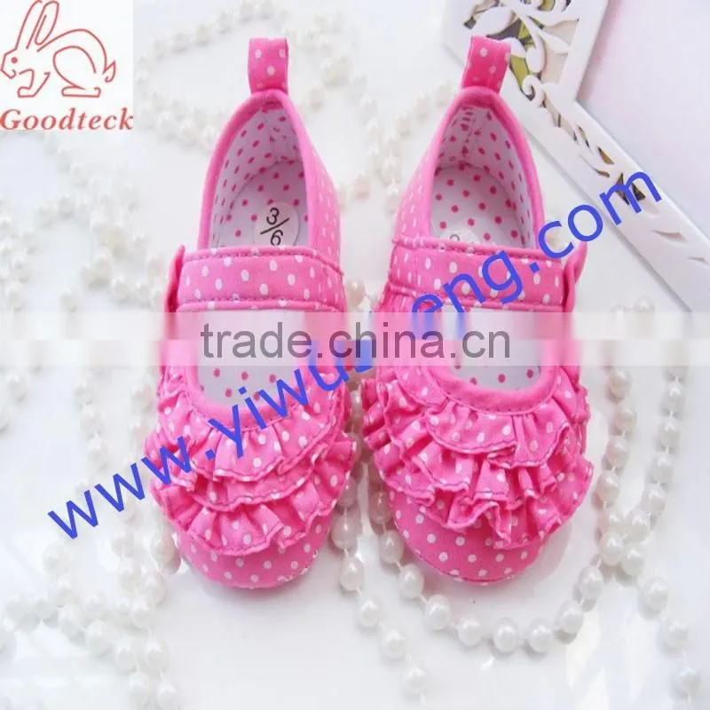 Mei red dot ruffled princess shoes three layers