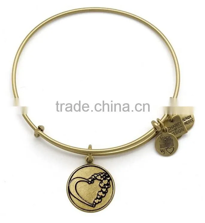 Heart wire bangle bracelet jewelry Personalized love Bracelet jewelry for Valentina's Day Adjustable vintage Bangle jewelry