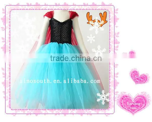wholesale handmade birthday girls frozen tutu dress fabric fo