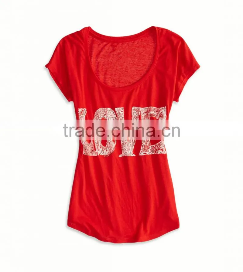 Ladies tshirts with LOVE printing on front