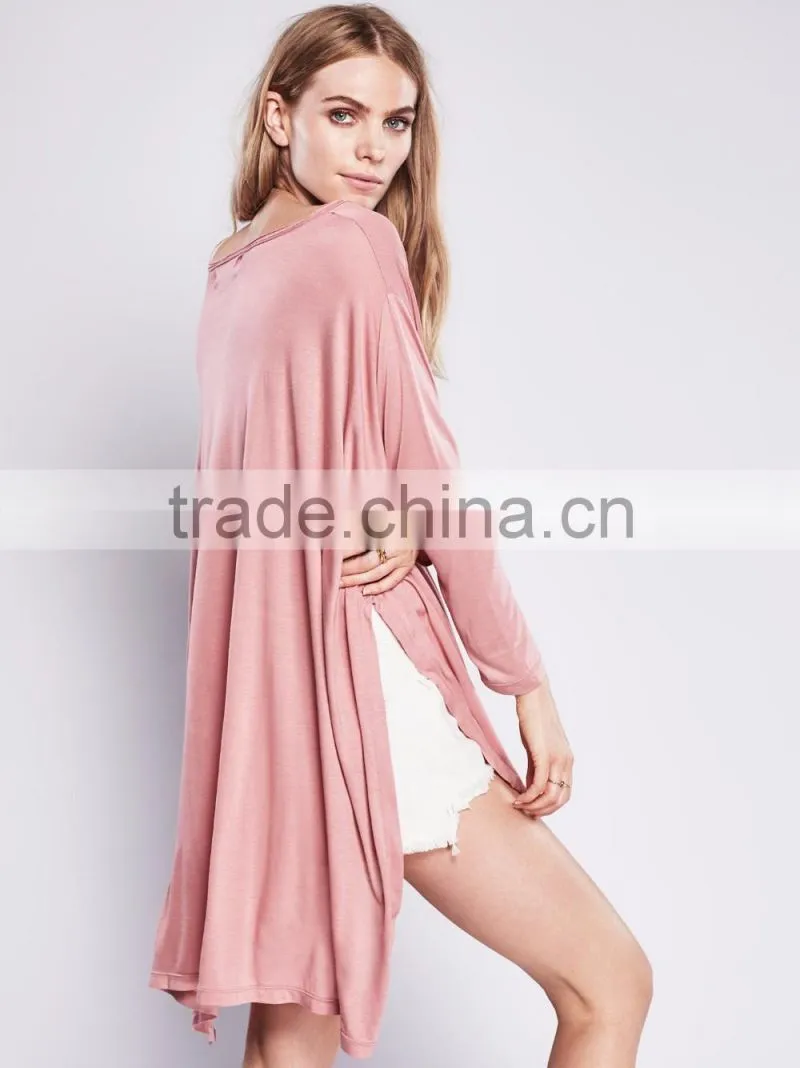 high quality loose fit casual long sleeve t shirt for women