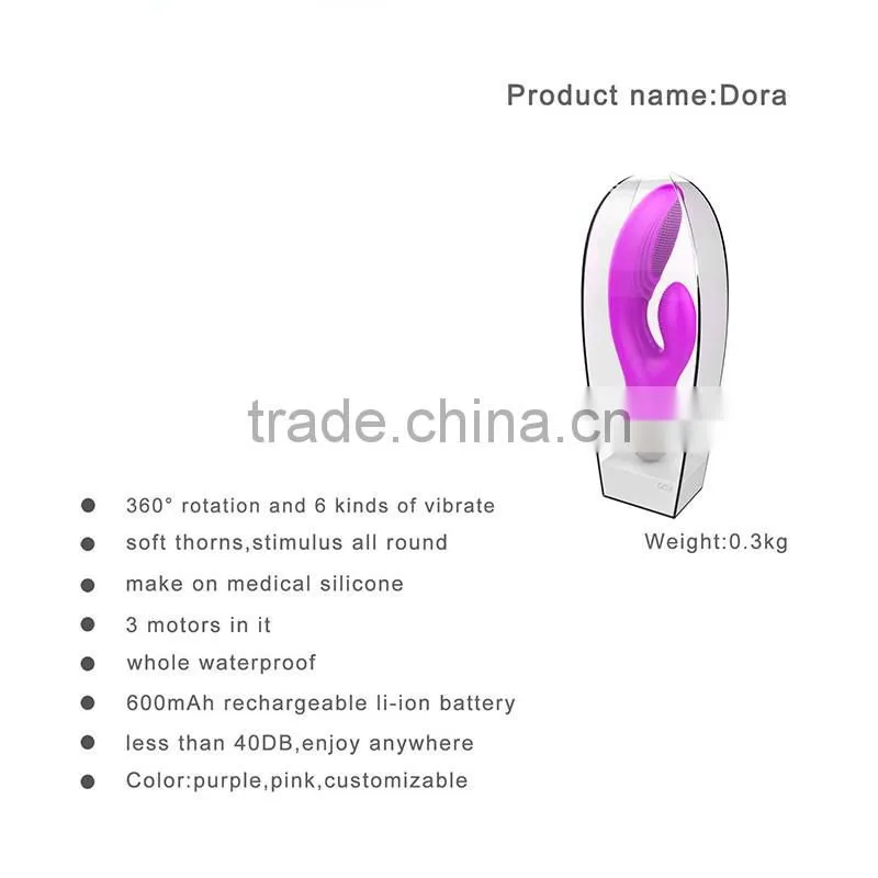 Magic Rechargeable Double Heads Thorns AV Wand Female Clitoris Masturbator