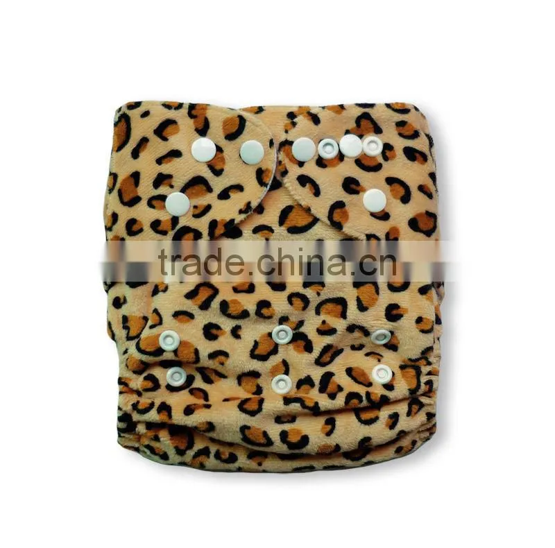 Hot Minky Leopard Print Pocket Baby Diapers
