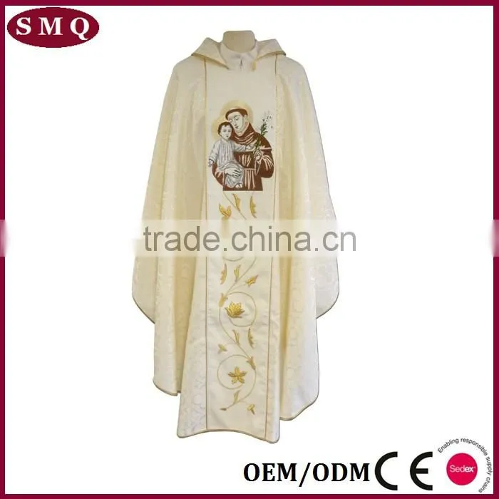 Wholesale gold cross embroidery clergy chasuble