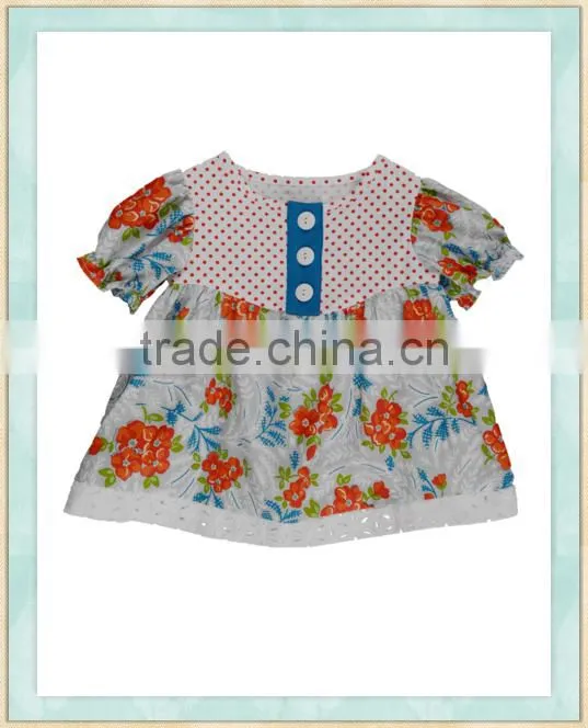 Wholesale baby clothes red flutter sleeve top and black and white squares capri pants children outfit