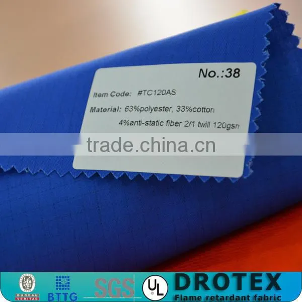 light weight polyester cotton blend anti-static fabric