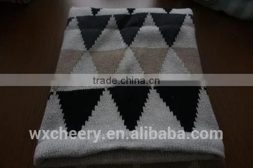 super soft bamboo /cotton Knitted baby wool throw blanket