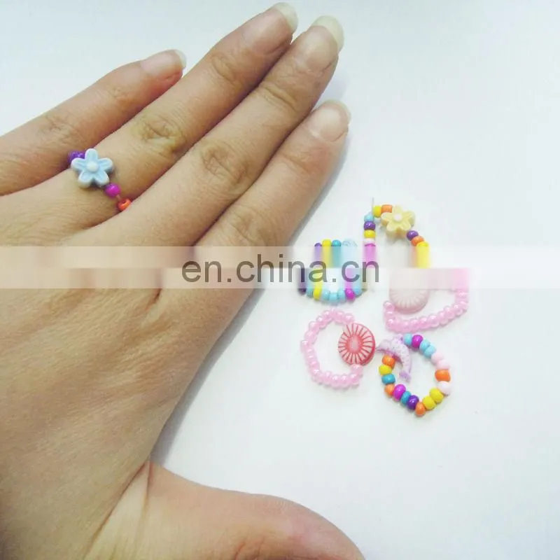 kids flower beads rings for litter girl