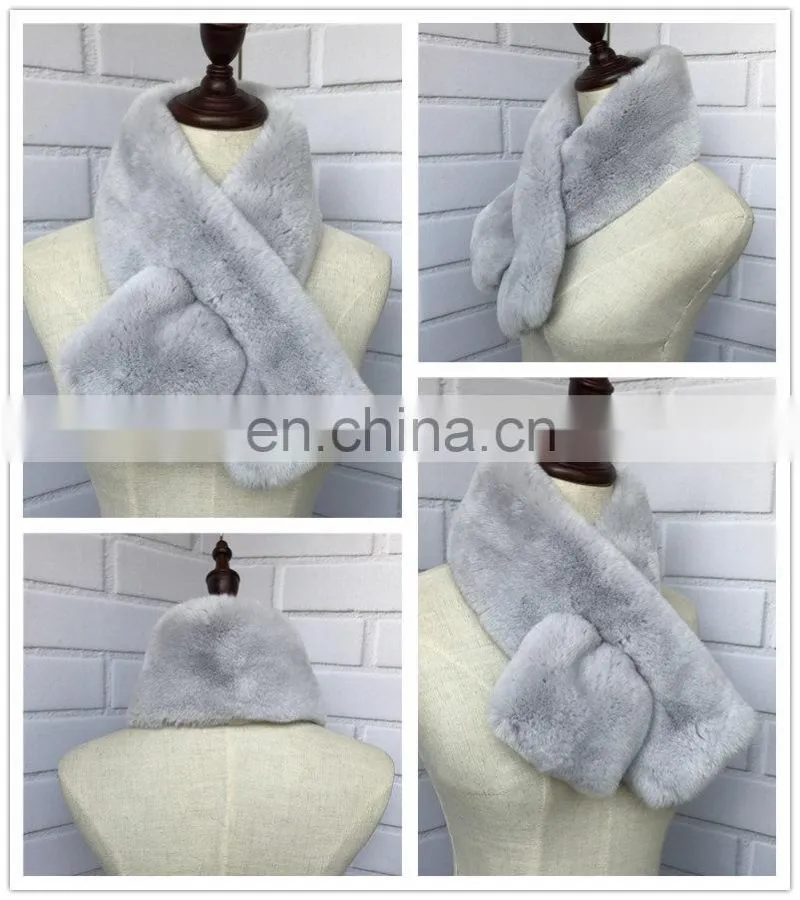 2017 Autumn Winter Warm Outdoor Rabbit Fur Colorful Scarf