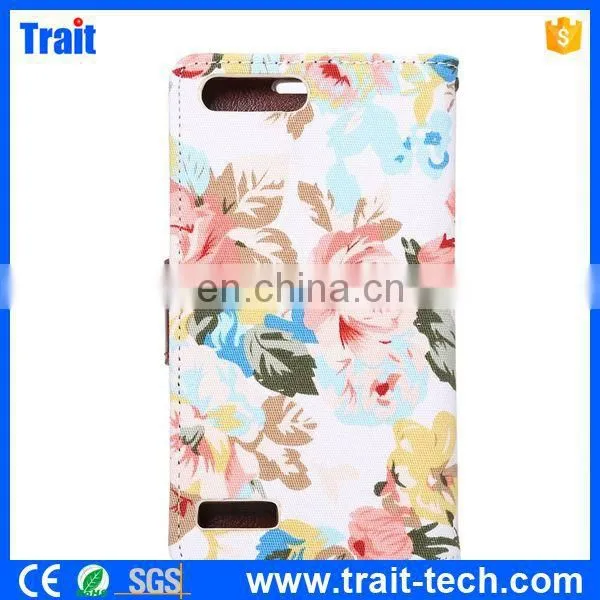 Wallet style Flip leather case for Huawei Ascend G6 with card slots