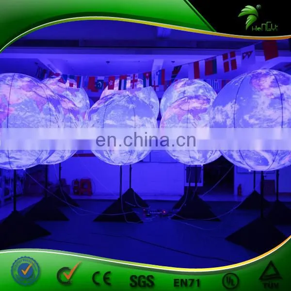 New Design Inflatable Earth Balloon with Tripod stand and LED Light for Advertising and Promotion