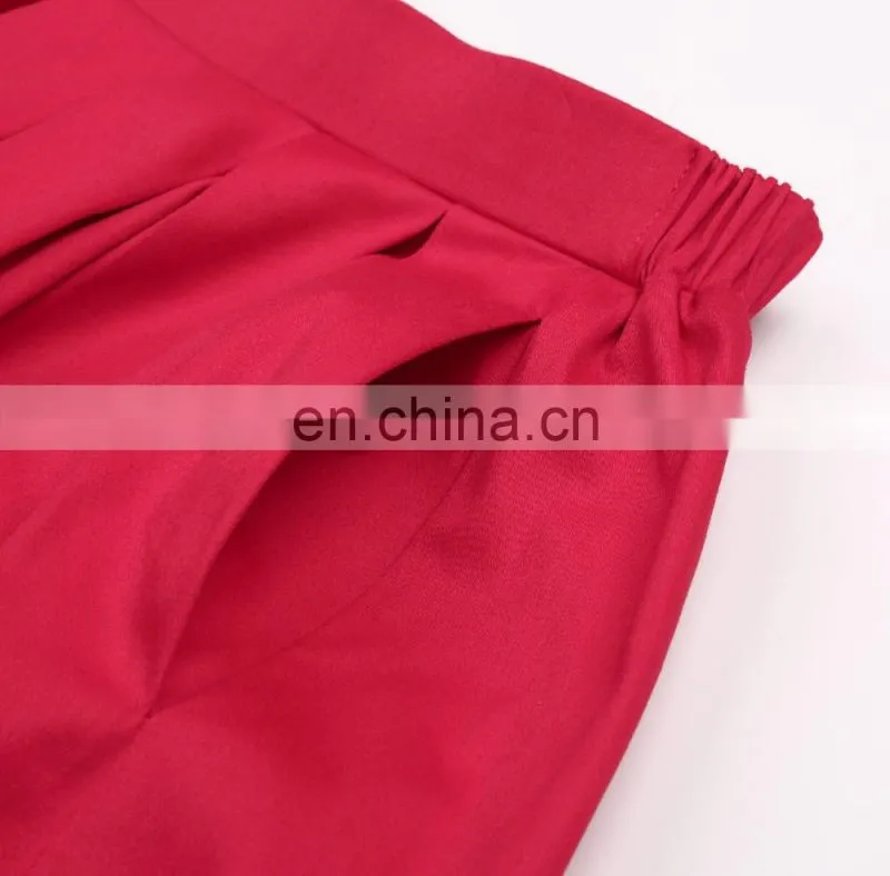 Grace Karin Women's Vintage Retro Pleated Red Cotton Summer Skirt 7 Patterns CL010401-7