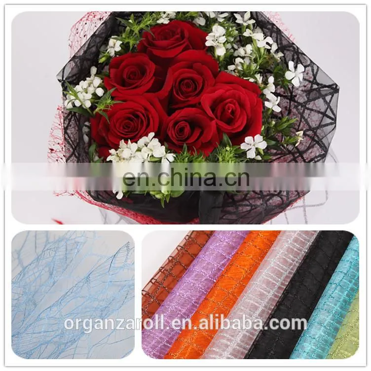Hot sale flower wrapping organza roll for Valentine's day Organza Material