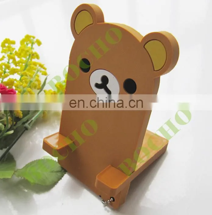 cusomized rubber phone holder, animal rubber phone holder, bear mobile phone holders