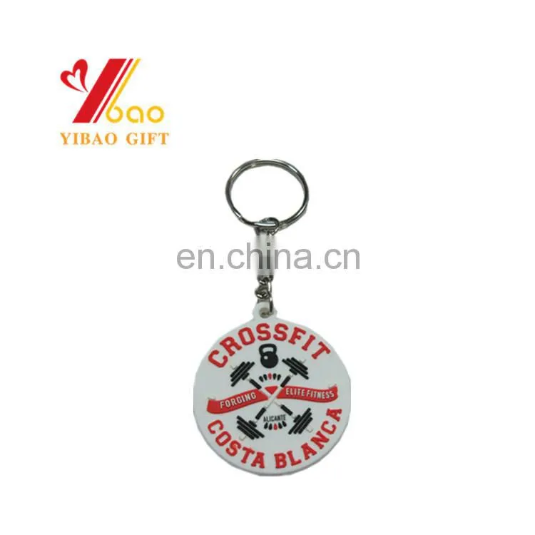 Cute Custom Round 3D PVC key chain /Color Emboss key chain