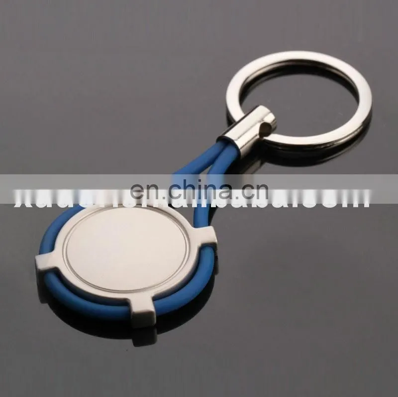 factory soft plastic round shape key chain or keyring