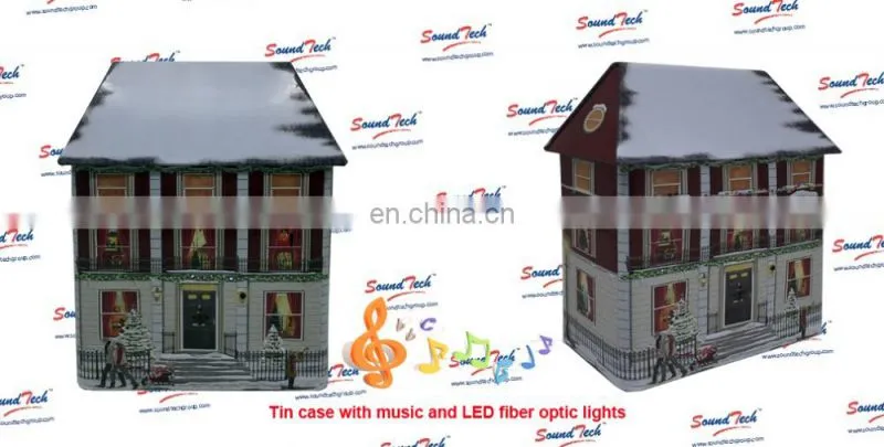 High quality tin can factories metal tin can with music and LED fiber optics light up