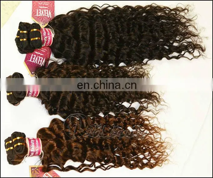 hot heads weaves light brown indian remy deep curly hair weave
