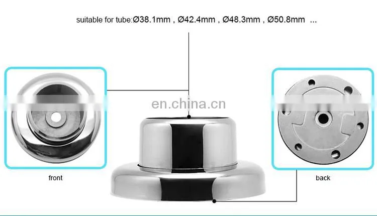Stocked Stainless Steel 304 RTS Glass Pipe Floor Flange on Balustrade Handrail Fittings for 30.1mm 50.1mm