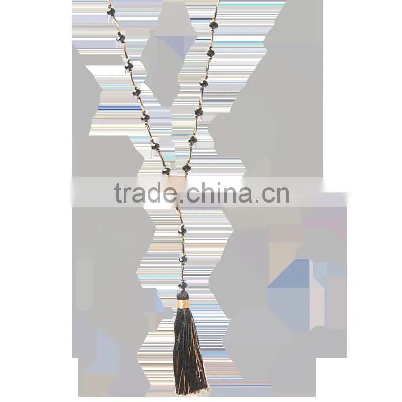 China latestest design colorful tassel necklace withs beads wholesale