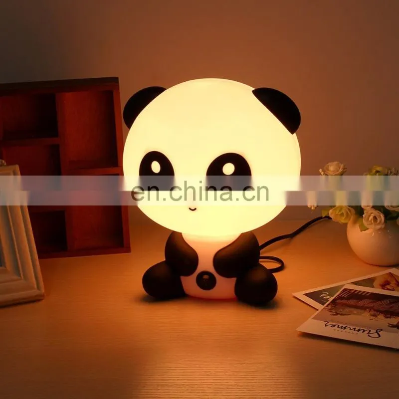 Baby kid bedroom desk panda cartoon animal plug in night light