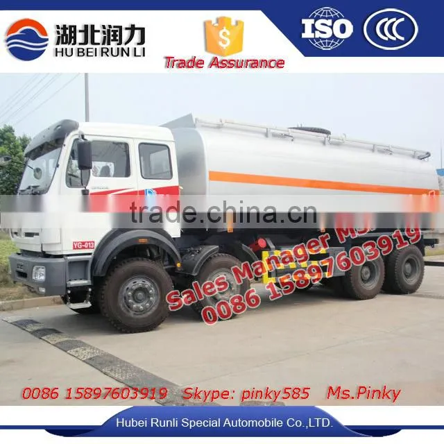 Baotou Beiben Diesel Tanker Truck 8*4 30000Litres