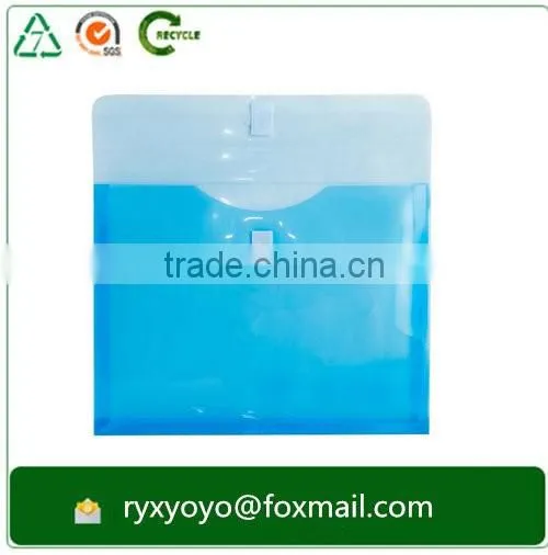 promotional a4 size pp plastic popper document wallet with back pocket