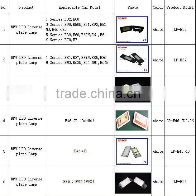 E39 car ceiling lamp led auto roof light