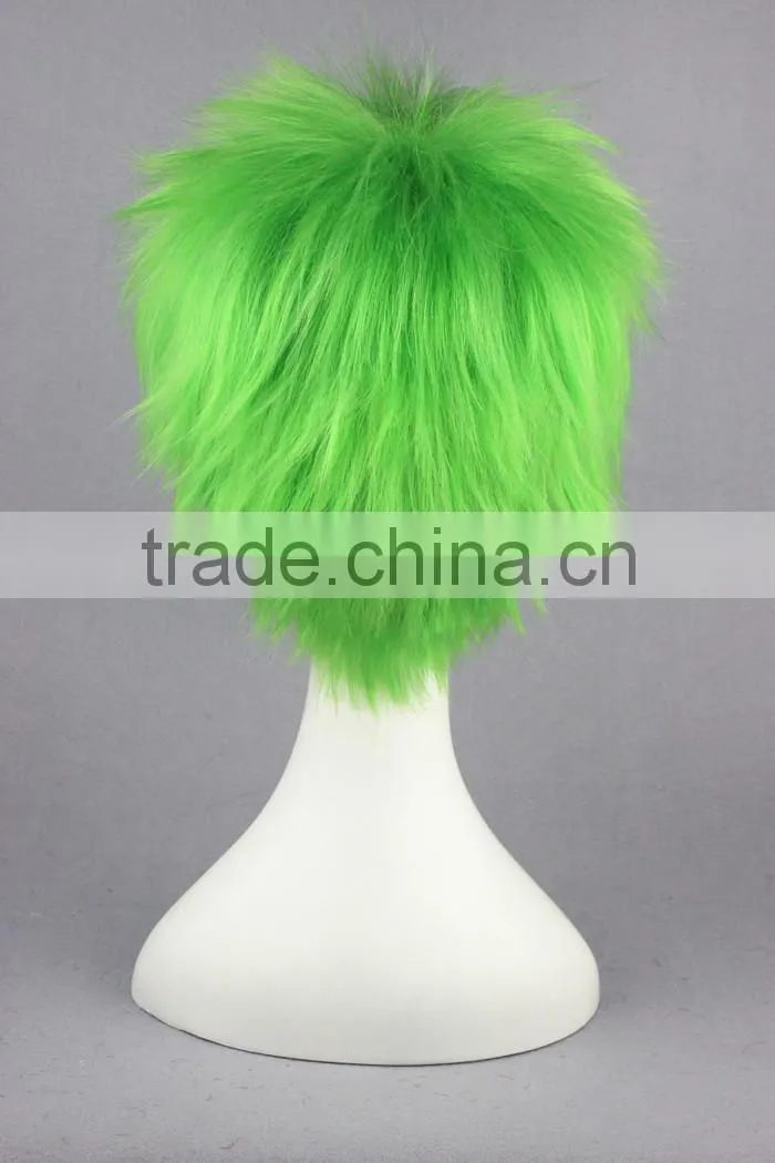 High Quality 35cm Short Straight Sabaku Kosuke Ueki Green Mixed Synthetic Anime Wig Cosplay Hair Wig Party Wig